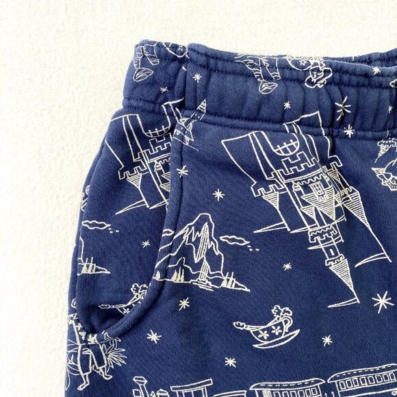 Disney 100 Disneyland Resort Sweat Pants Adult Unisex size XS Blue Yellow - Picture 6 of 13